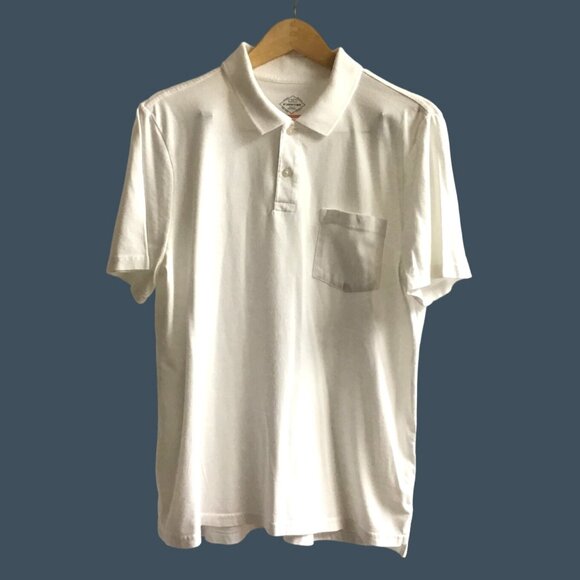 ST. JOHN'S BAY MEN'S WHITE POLO SHIRT SIZE MEDIUM - Picture 1 of 6